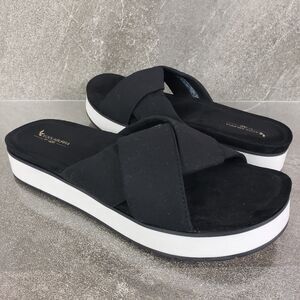 NEW Gucci Angelina GG Canvas Platform Slide Sandals in Beige Brown
